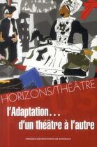Couverture du livre « Adaptation d un theatre a l autre » de  aux éditions Pu De Bordeaux