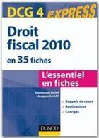 Couverture du livre « Droit fiscal ; DCG 4 (édition 2010) » de Disle et Saraf aux éditions Dunod