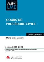 Couverture du livre « Cours de procédure civile (édition 2020/2021) » de Marie-Cecile Lasserre aux éditions Gualino