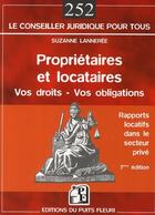 Couverture du livre « Propriétaires et locataires ; vos droits, vos obligations » de Suzanne Lanneree aux éditions Puits Fleuri