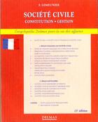 Couverture du livre « Societe Civile 13e Ed » de Lemeunier-F aux éditions Delmas
