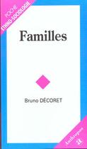 Couverture du livre « Familles » de Bruno Decoret aux éditions Economica
