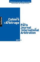 Couverture du livre « Les cahiers de l arbitrage n 3 - 2017 » de  aux éditions Lgdj