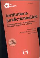 Couverture du livre « Institutions juridictionnelles (11e édition) » de Andre Maurin aux éditions Sirey