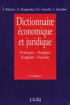 Couverture du livre « Dictionnaire economique et juridique francais-anglais/anglais-francais. » de Spindler Jacques aux éditions Lgdj