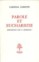 Couverture du livre « Parole et eucharistie » de Garrone Georges aux éditions Beauchesne