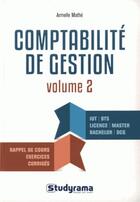 Couverture du livre « Comptabilité de gestion Tome 2 » de Armelle Mathe aux éditions Studyrama