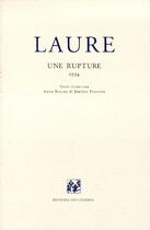 Couverture du livre « Une rupture » de Laure aux éditions Cendres