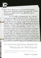 Couverture du livre « In nomine spiritus absentis / reliques et breloques » de Gaston Cherpillod aux éditions L'hebe