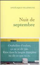 Couverture du livre « Nuit de septembre » de Angelique Villeneuve aux éditions Grasset