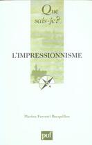 Couverture du livre « L'impressionnisme qsj 974 » de Marina Ferretti aux éditions Que Sais-je ?