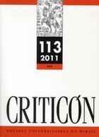 Couverture du livre « Criticon 113 » de Vitse M aux éditions Pu Du Midi