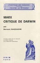 Couverture du livre « Marx critique de Darwin » de Bernard Naccache aux éditions Vrin