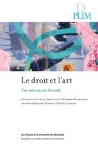 Couverture du livre « Le droit et l'art : Une mésentente féconde » de Anna Arzoumanov et Marty Laforest et . Collectif et Mathilde Barraband et Genevieve Bernard Barbeau aux éditions Pu De Montreal