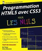 Couverture du livre « Programmation HTML5 avec CSS3 pour les nuls » de Sue Jenkins aux éditions Pour Les Nuls