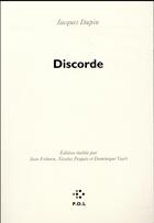 Couverture du livre « Discorde » de Jacques Dupin aux éditions P.o.l