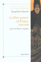 Couverture du livre « La libre pensée en France, 1848-1940 » de Jacqueline Lalouette aux éditions Albin Michel