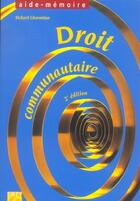 Couverture du livre « Droit communautaire (2e édition) » de Richard Ghevontian aux éditions Sirey