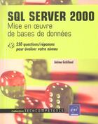 Couverture du livre « Sql server 2000 ; mise en oeuvre de base de donnees » de Jerome Gabillaud aux éditions Eni