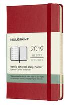 Couverture du livre « Agenda semainier poche rouge rigide » de  aux éditions Moleskine