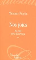 Couverture du livre « L'epreuve de la joie » de Thierry Perles aux éditions Ramsay