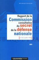 Couverture du livre « Rapport de la commission nationale consultative du secret de la defense nationale » de  aux éditions Documentation Francaise