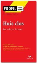 Couverture du livre « Huis clos, de Jean-Paul Sartre » de J-B Hutier aux éditions Hatier