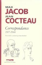 Couverture du livre « Max jacob-jean cocteau - correspondance 1917-1944 » de Jacob/Cocteau aux éditions Paris-mediterranee