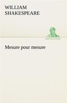 Couverture du livre « Mesure pour mesure » de William Shakespeare aux éditions Tredition