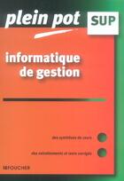 Couverture du livre « Informatique De Gestion » de Camile Moine aux éditions Foucher