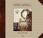 Couverture du livre « Paul fortune notes on decor, etc. » de Fortune Paul aux éditions Rizzoli