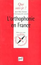 Couverture du livre « Orthophonie en france (l') » de Kremer/Lederle Jean- aux éditions Que Sais-je ?