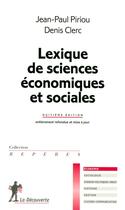 Couverture du livre « Lexique de sciences économiques et sociales » de Clerc/Piriou aux éditions La Decouverte