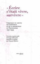 Couverture du livre « Écrire, c'était vivre, survivre » de  aux éditions Fario