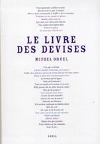Couverture du livre « Le livre des devises » de Orcel Michel aux éditions Seuil