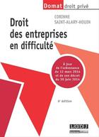 Couverture du livre « Droit des entreprises en difficulté (9e édition) » de Corinne Saint-Alary-Houin aux éditions Lgdj