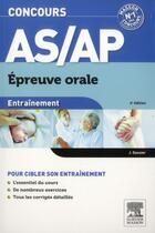 Couverture du livre « Concours AS/AP ; épreuve orale (6e édition) » de Jacqueline Gassier aux éditions Elsevier-masson