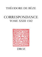 Couverture du livre « Correspondance » de De B Ze Th Odore aux éditions Librairie Droz