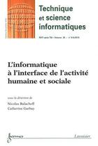 Couverture du livre « L'informatique a l'interface de l'activite humaine et sociales technique et science informatiques rs » de  aux éditions Hermes Science Publications