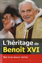 Couverture du livre « L'héritage de Benoit XVI » de Benoit Xvi aux éditions R.a. Image