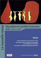 Couverture du livre « La nouvelle revue éducation et société inclusive n.89-90/2 : varia : études critiques de l'éducation inclusive » de  aux éditions Champ Social