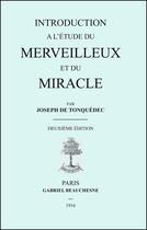 Couverture du livre « Introduction a l'etude du merveilleux » de Joseph De Tonquedec aux éditions Beauchesne