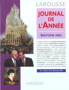 Couverture du livre « Journal De L'Annee 2002 ; Edition Reliee » de  aux éditions Larousse
