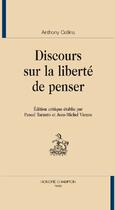 Couverture du livre « Discours sur la liberté de penser » de Anthony Collins aux éditions Honore Champion