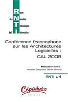 Couverture du livre « CAL 2009 ; 3e conférence francophone sur les architectures logicielles » de  aux éditions Cepadues
