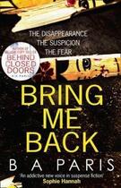 Couverture du livre « Bring me back » de Ba Paris aux éditions Harper Collins Uk