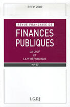 Couverture du livre « La lolf et la V république » de  aux éditions Lgdj