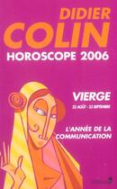 Couverture du livre « Horoscope 2006 : Vierge » de Didier Colin aux éditions Editions 1