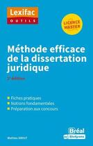 Couverture du livre « Méthode efficace de la dissertation juridique » de Mathieu Diruit aux éditions Breal