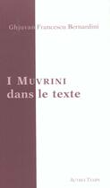 Couverture du livre « Muvrini dans le texte » de Jean-FranÇois Bernadin aux éditions Autres Temps